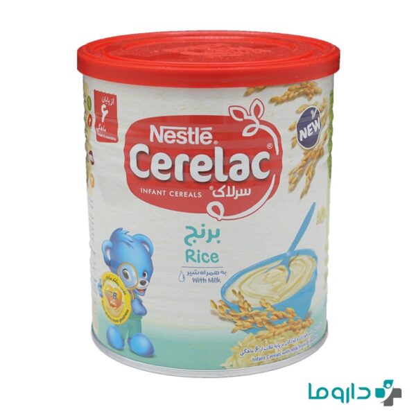 سرلاک برنج به همراه شیر نستله مناسب کودکان از پایان 6 ماهگی 400 گرم