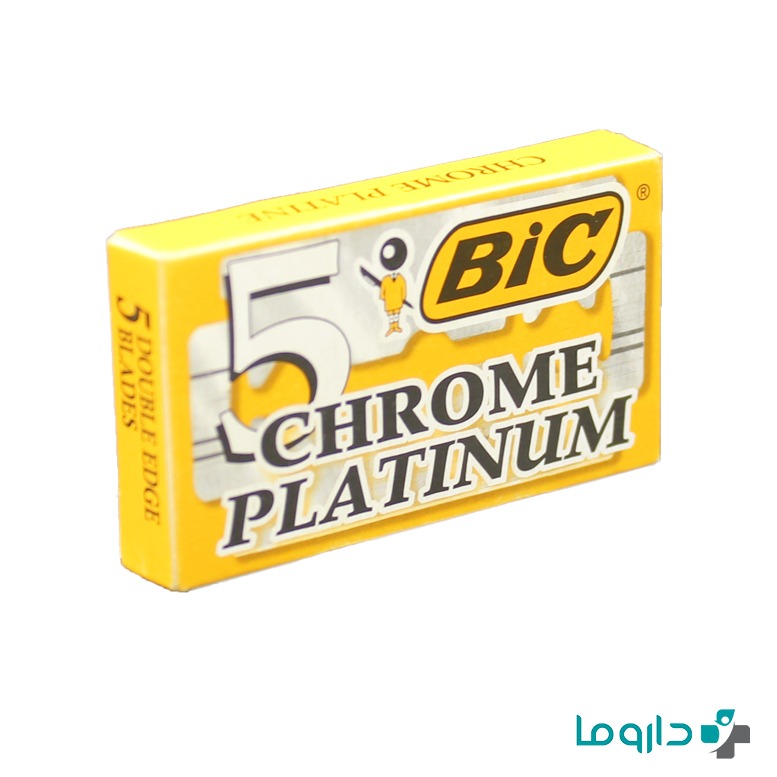 تیغ یدک سنتی بیک مدل Platinum Chromium Double Edge بسته 5 عددی
