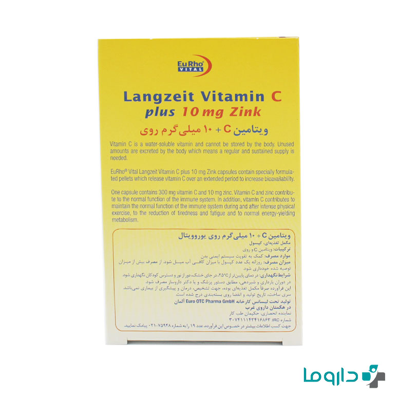 price langzeit eurhovital vitamin c plus zink10mg60capsules