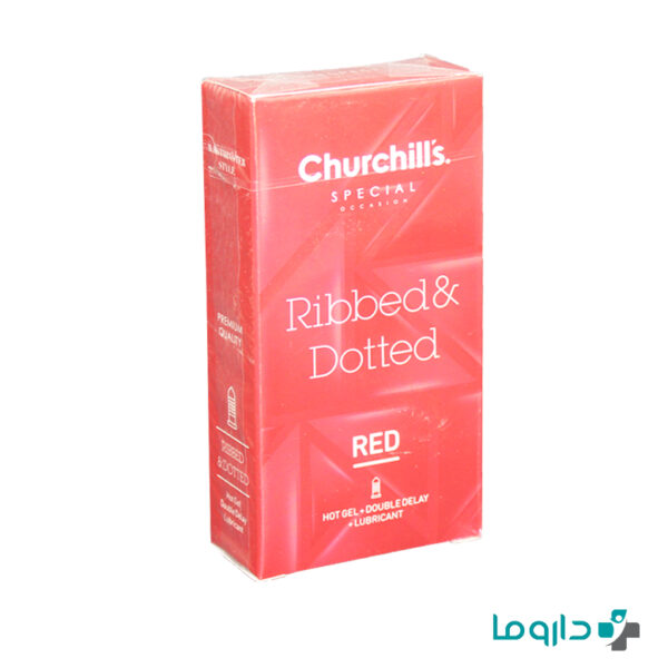 ribbed dotted red churchills condom 12 pcs